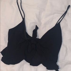 Black tie in front crop